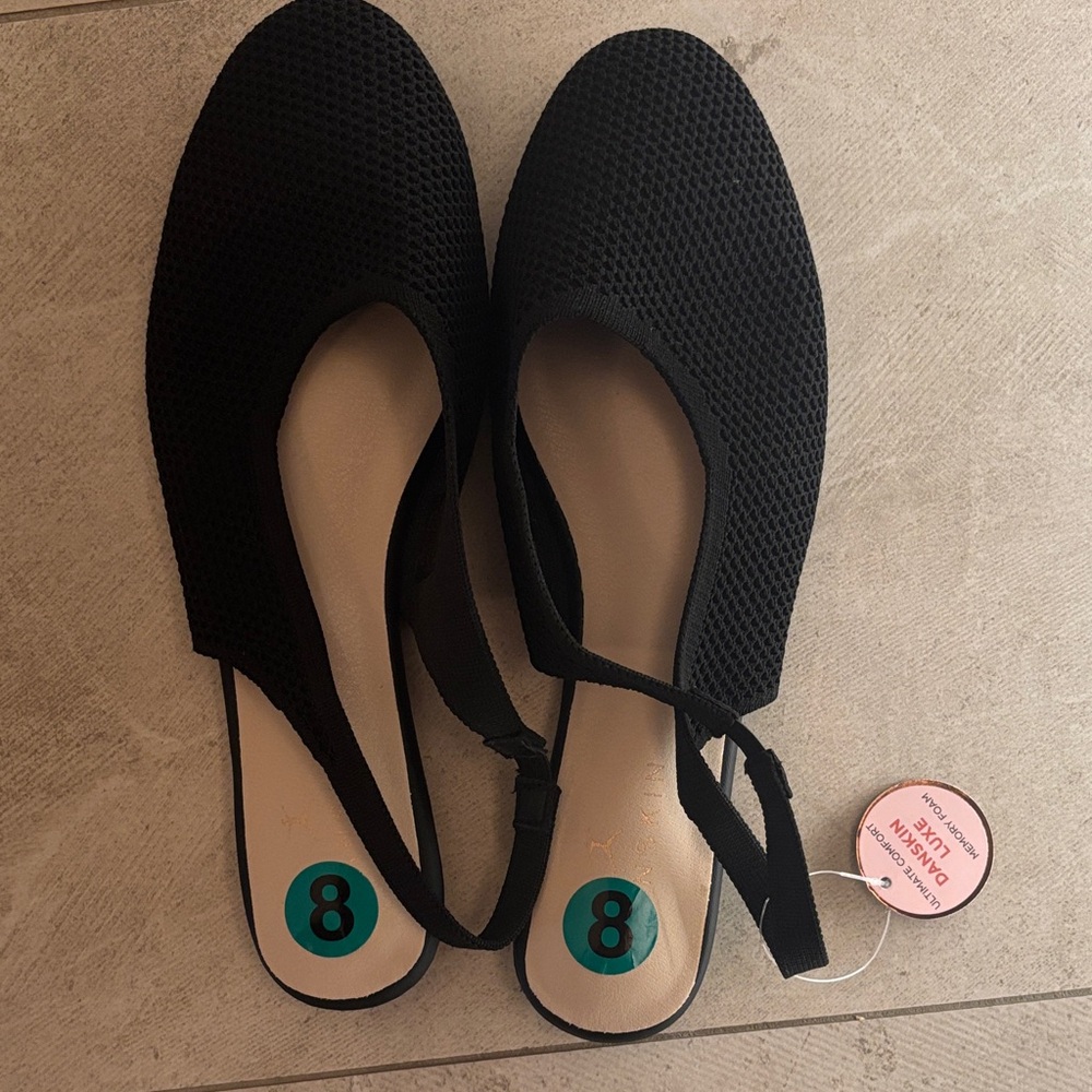 Danskin Black Knit Women's Slingback Flats